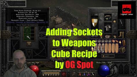 diablo 2 socket weapon recipe|d2r socket adding cube recipes.